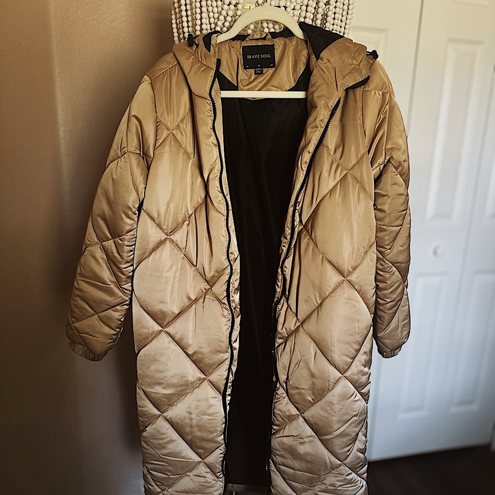 Brave Soul / ASOS Long Quilted Hooded Coat – Size 12